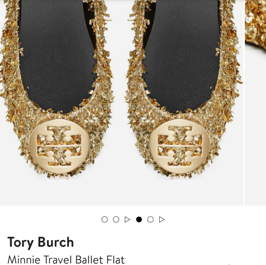 Tory Burch Minnie Gold Women's Shoes Size 6 New Without Box